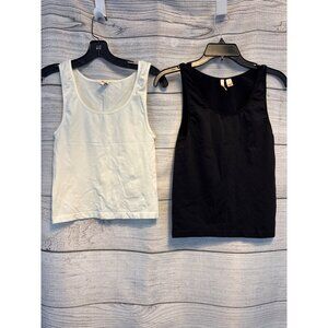 Eloise Seamless Stretch Tank Top Duo White Black Size M